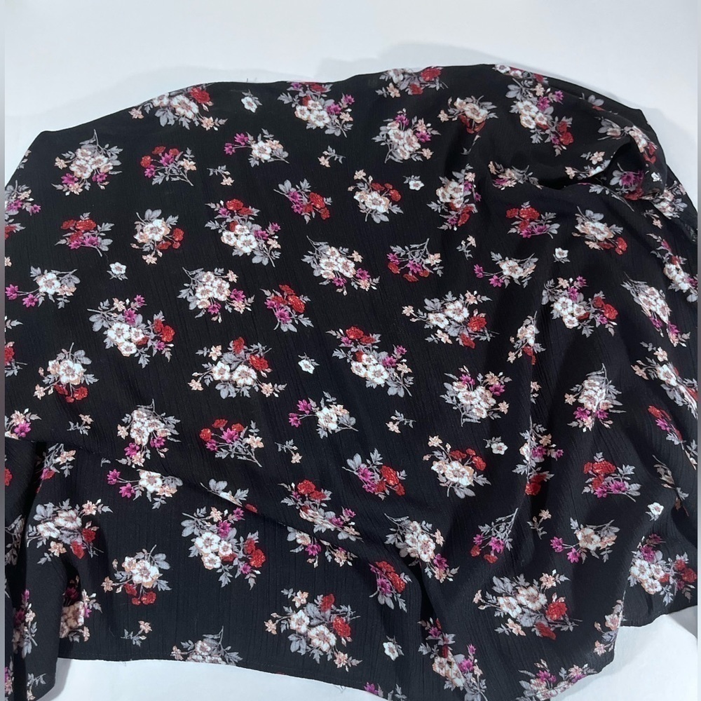American Threads Black Micro Floral Kimono One size - Picture 6 of 7